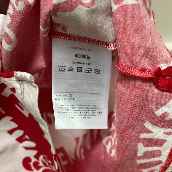 VALENTINO red and white 100% cotton t-shirt XS - Picture 5 of 5